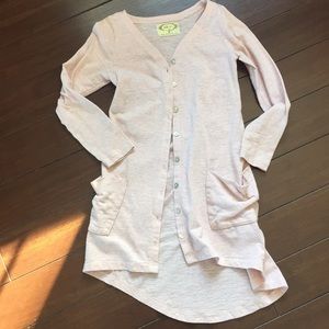 Button front hi - low cardigan